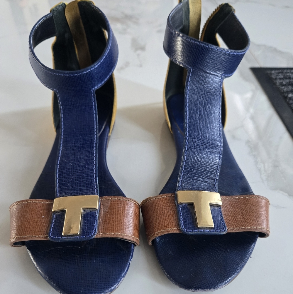 TORY BURCH elegant Blue and Brown Women's Sandals